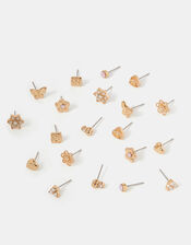 10-Pack Flower Stud Earrings, , large