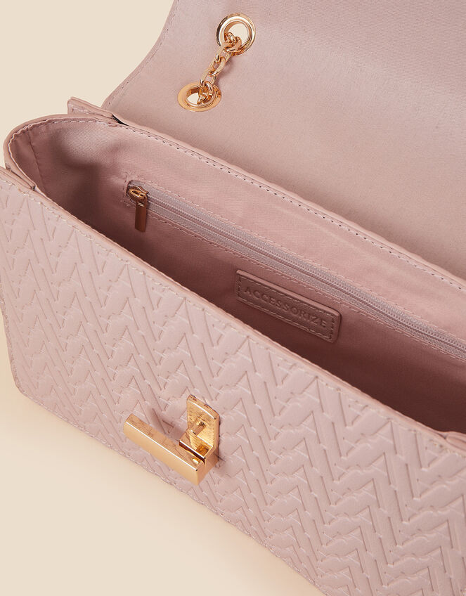Large Logo Embossed Shoulder Bag, , large