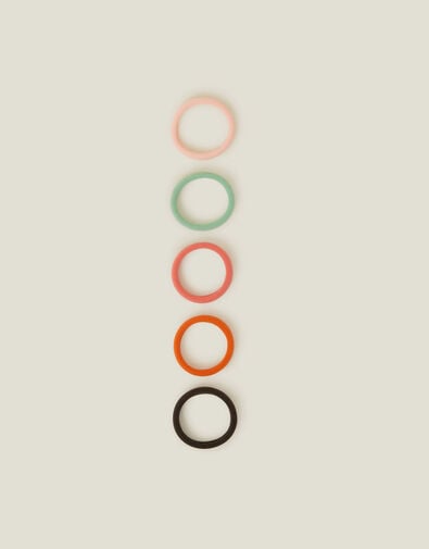 Towelling Hair Bands 5 Pack, Multi (PASTEL-MULTI), large
