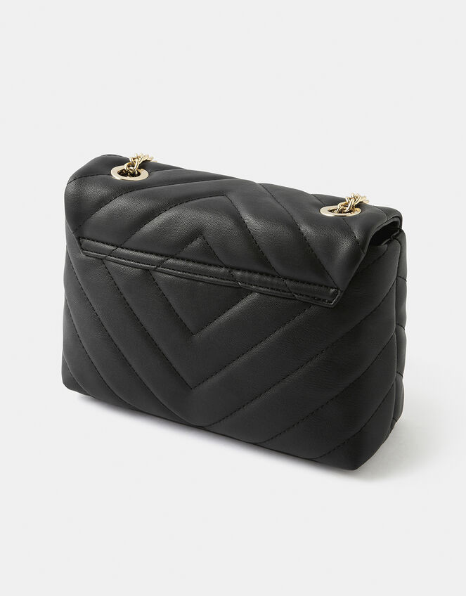 Mia Quilted Cross-Body Bag, Black (BLACK), large