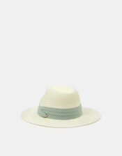 Stripe Band Fedora Hat, , large
