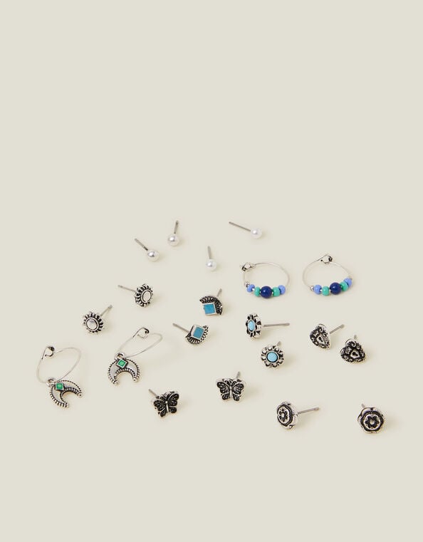 10-Pack Mixed Stud and Hoop Earrings, , large
