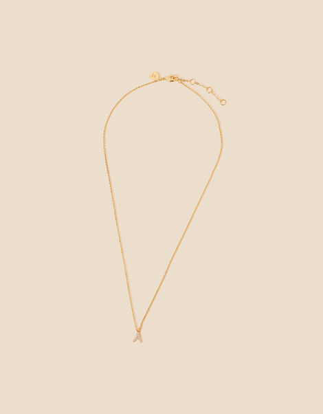 Gold-Plated Sparkle Initial Pendant Necklace Gold, Gold (GOLD), large