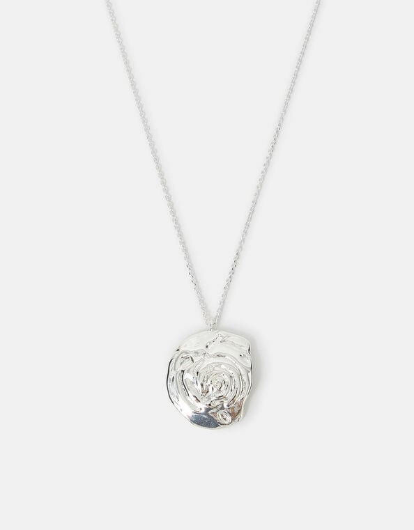 Sterling Silver-Plated Shell Necklace, , large
