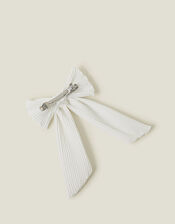 Pleated Bow Hair Clip, , large