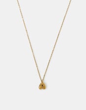 Stainless Steel Bubble Initial Pendant Necklace, Gold (GOLD), large