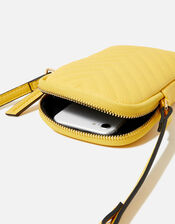 Quilted Phone Cross-Body Purse, Yellow (YELLOW), large