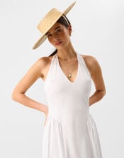 Straw Boater Fascinator, , large