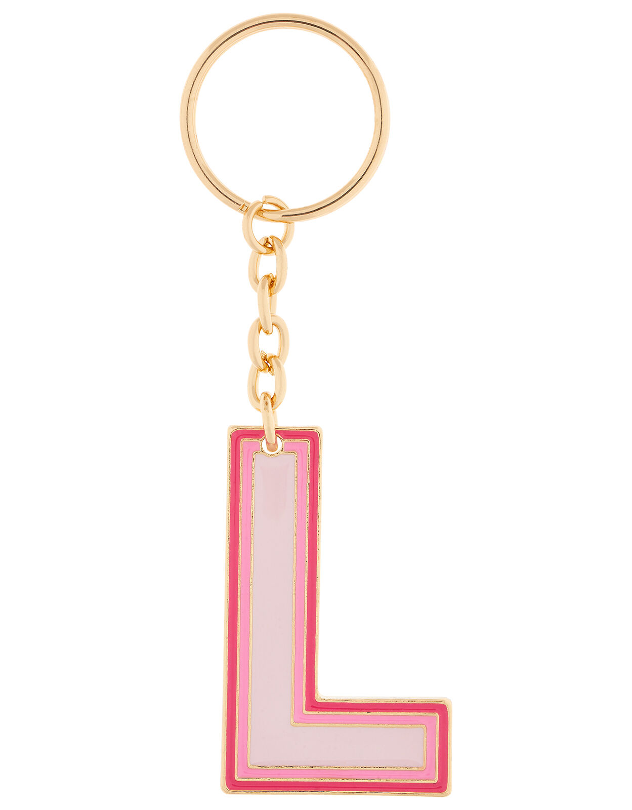 Enamel Metal Initial Keyring L