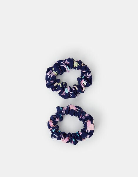 2-Pack Girls Unicorn Print Hair Scrunchies, , large