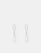 Sterling Silver Chain Drop Earrings, , large