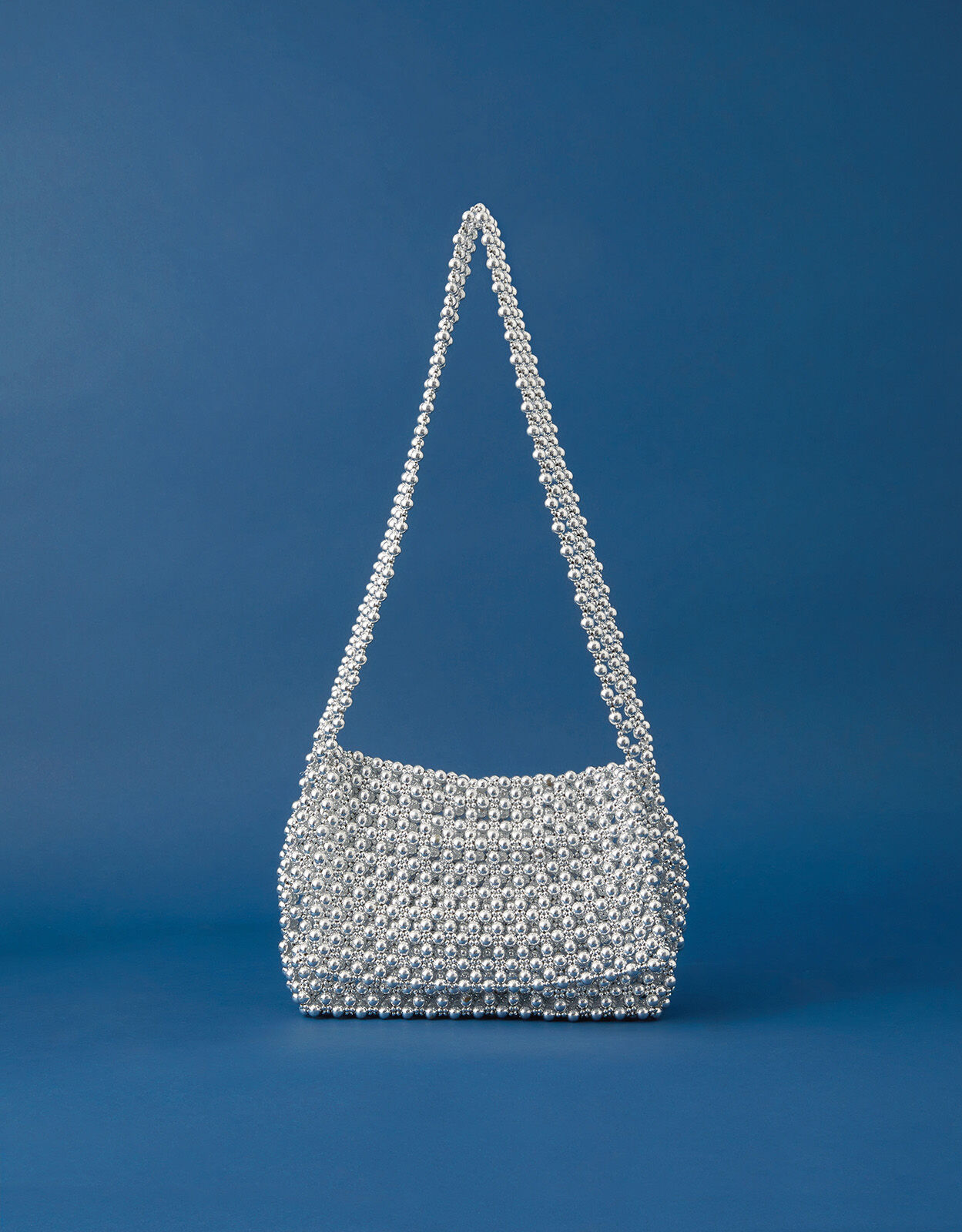 Silver beaded bag discount
