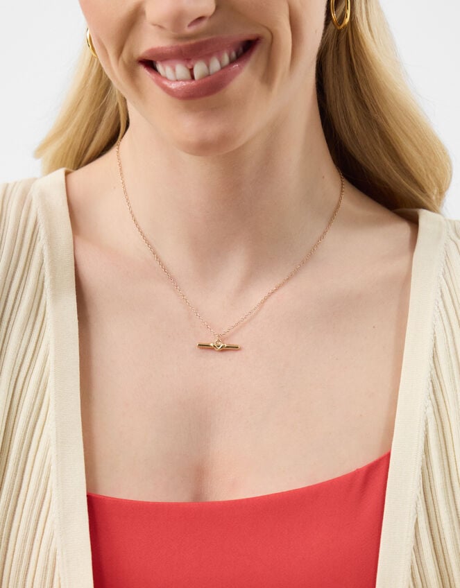 T-Bar Pendant Necklace, Gold (GOLD), large