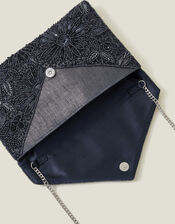 Tara Hand-Beaded Clutch Bag, Blue (NAVY), large