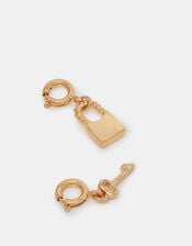 2-Pack Lock & Key Jewellery Charms, Gold (GOLD), large