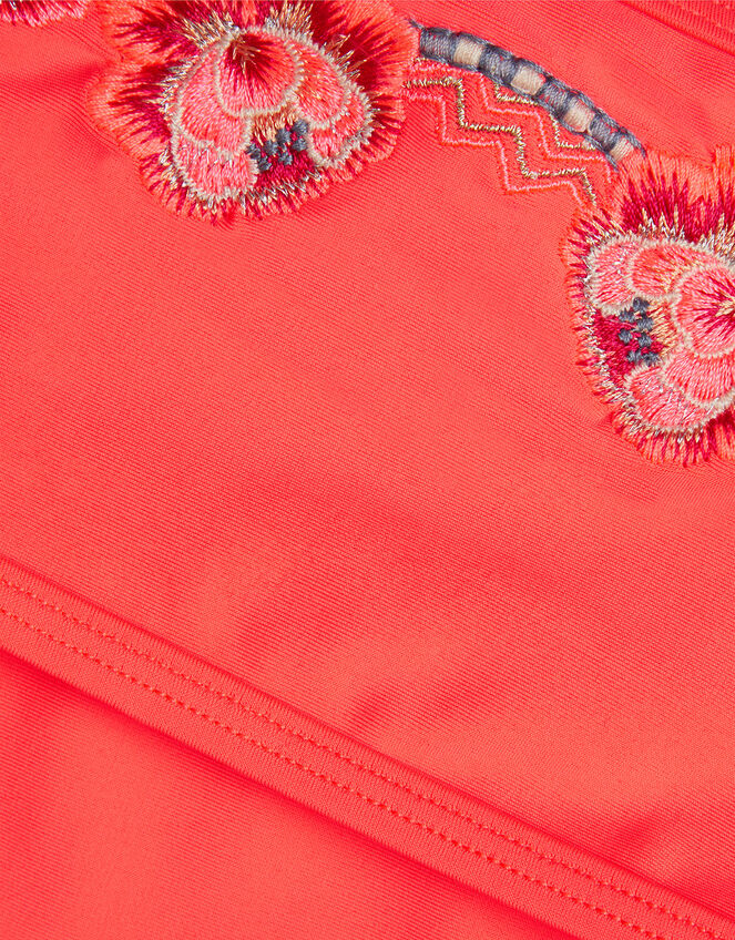 Girls Archive Embroidered Bikini, Orange (CORAL), large