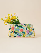Floral Beaded Zip Cross-Body Bag, , large