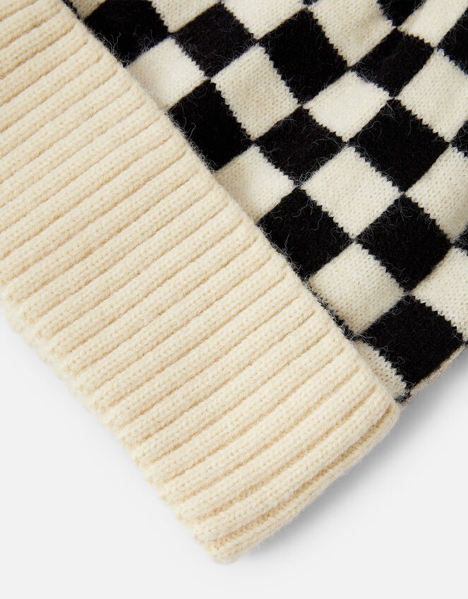 Checkerboard Beanie Hat, , large