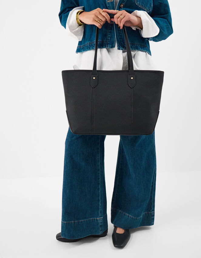 Plain Tote Bag, Black (BLACK), large