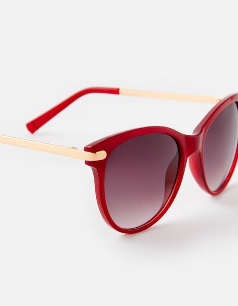 Metal Arm Classic Sunglasses  Red, Red (BURGUNDY), large