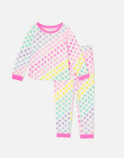Girls Rainbow Star PJ Set, Multi (BRIGHTS-MULTI), large