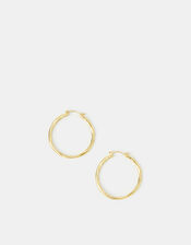14ct Gold-Plated Molten Hoop Earrings, , large
