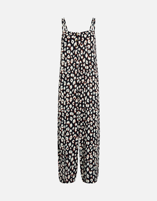Animal Print Jumpsuit, Black (BLACK WHITE), large