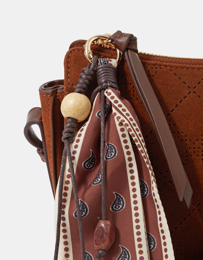 Faux Suede Scarf Crossbody Bag, , large