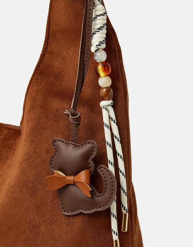 Faux Leather Cat Bag Charm, , large