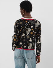 Celestial Tie Front Cardigan, Multi (MULTI), large