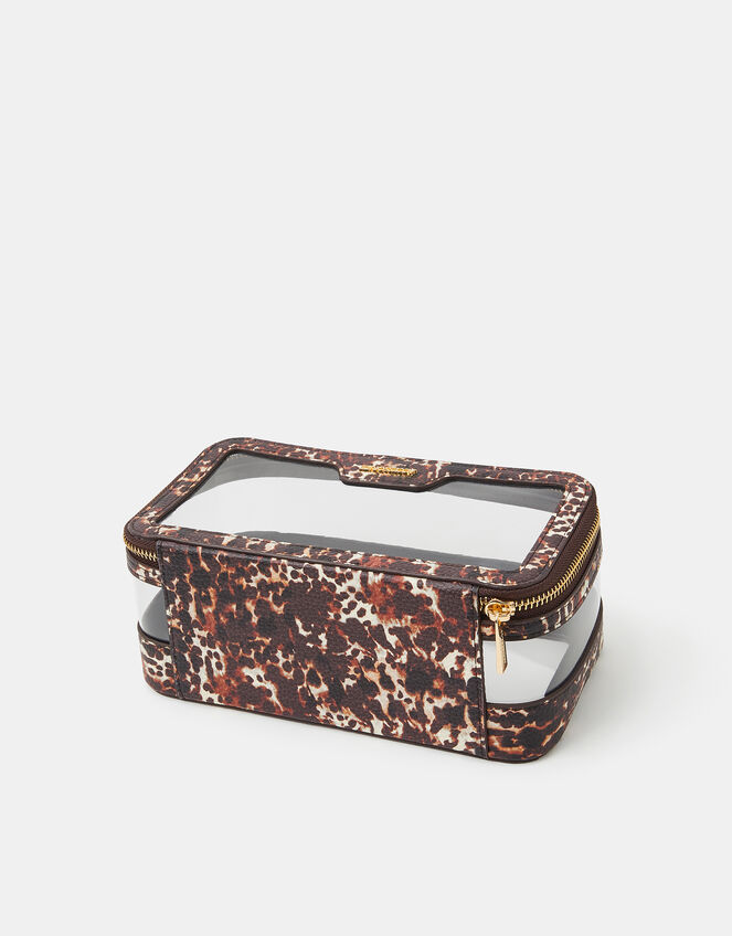 Animal Print Clear Make Up Bag, , large