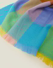 Colourblock Check Woven Blanket Scarf, , large