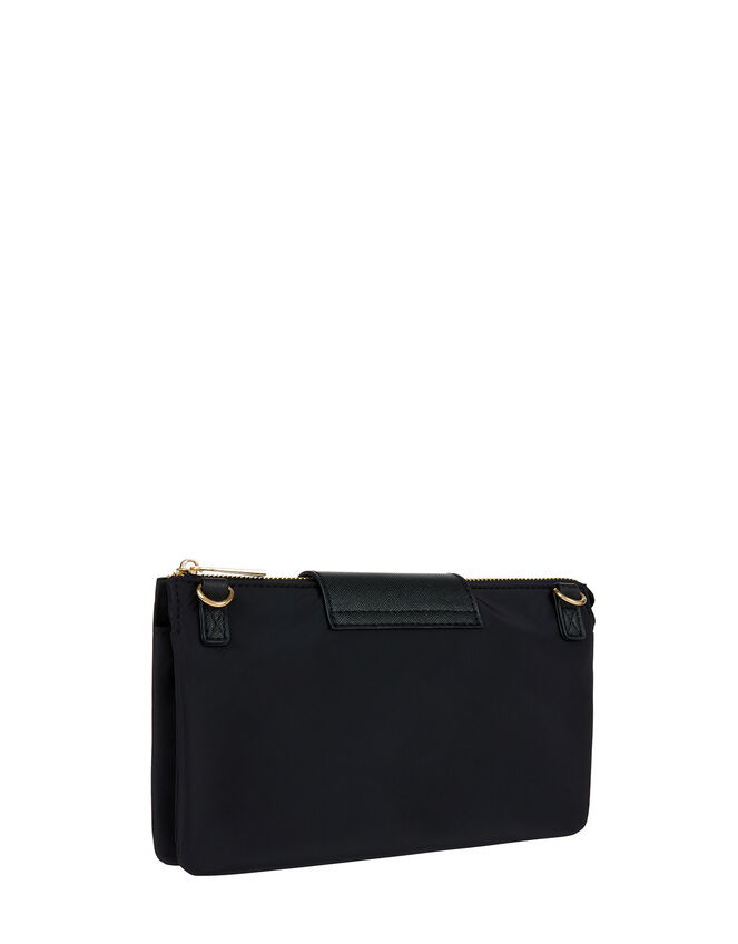 Nylon Cross-Body Bag, Black (BLACK), large