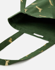 Novelty Foil Print Shopper Bag, Green (GREEN), large