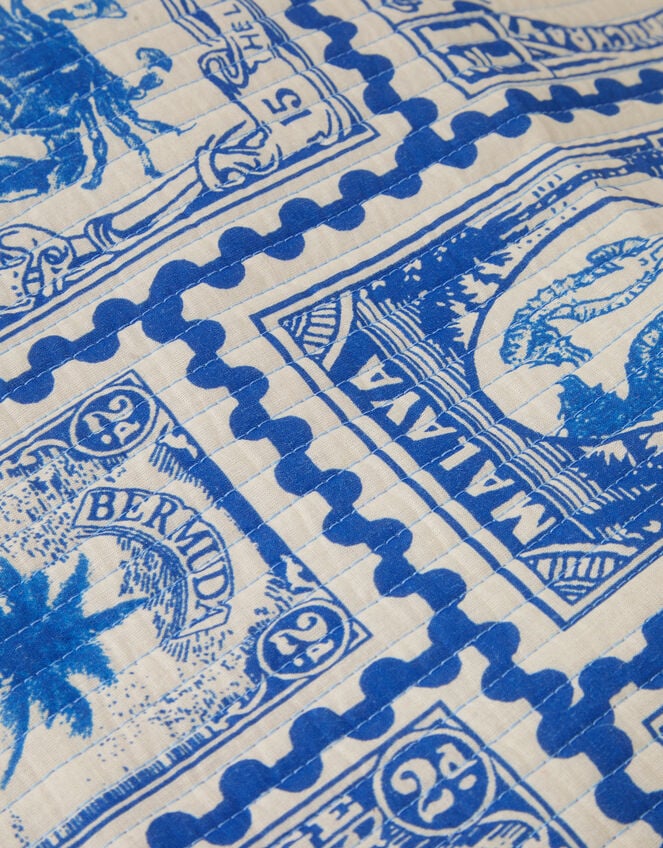 Stamp Print Quilted Shopper Bag, , large