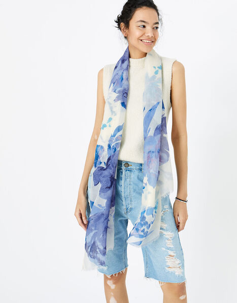 Erica Floral Print Scarf, , large