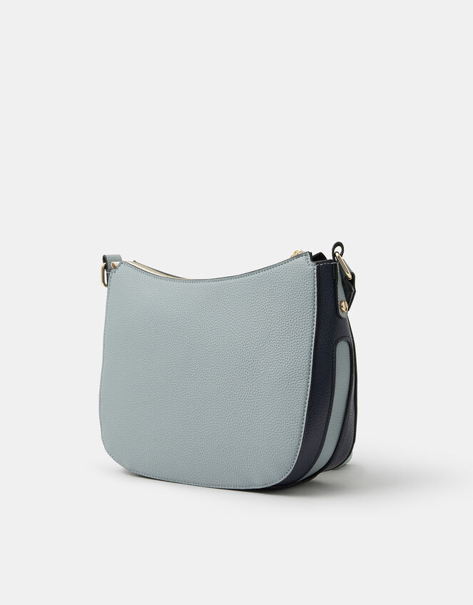 Colour Block Crossbody Bag, Blue (BLUE), large