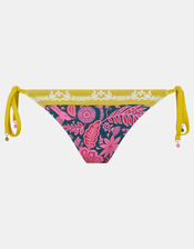 Floral Print Tie Side Bikini Bottoms, Multi (BRIGHTS MULTI), large