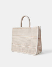 Woven Book Tote Bag, , large