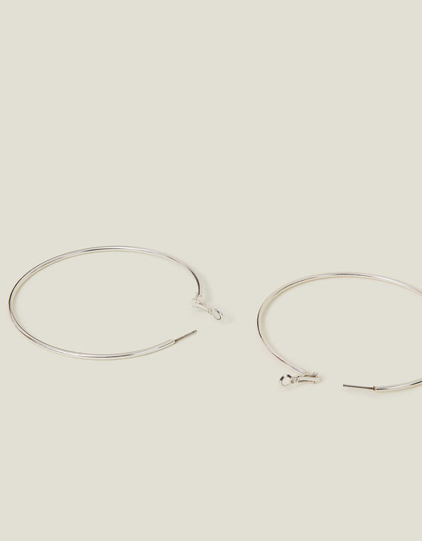 Mid-Size Simple Hoops, Silver (SILVER), large