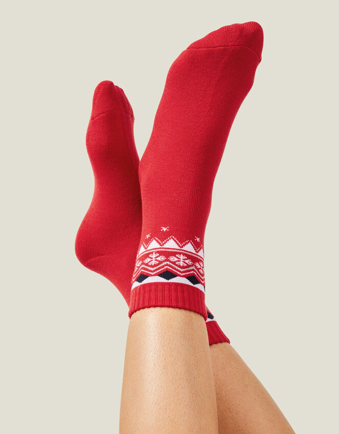 Retro Alpine Socks, Red (RED), large
