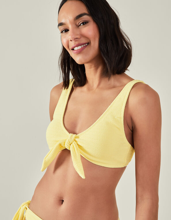 Bunny Tie Bikini Top, Yellow (YELLOW), large