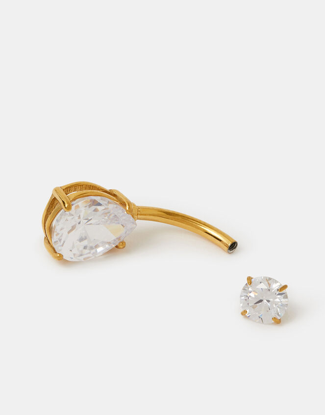 14ct Gold-Plated Surgical Steel Belly Bar, , large