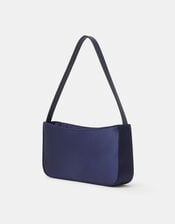 Satin Shoulder Bag, Blue (NAVY), large