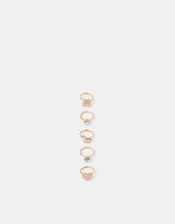 5-Pack Girls Western Adjustable Rings, , large