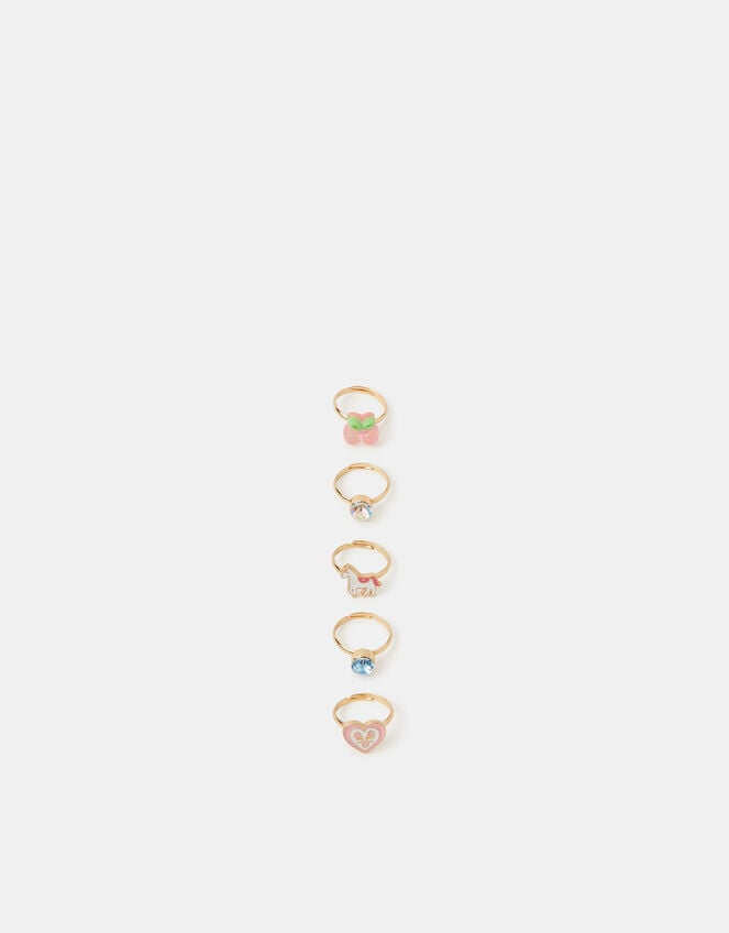 5-Pack Girls Western Adjustable Rings, , large