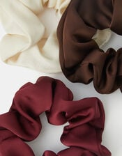 3-Pack Plain Hair Scrunchies, , large