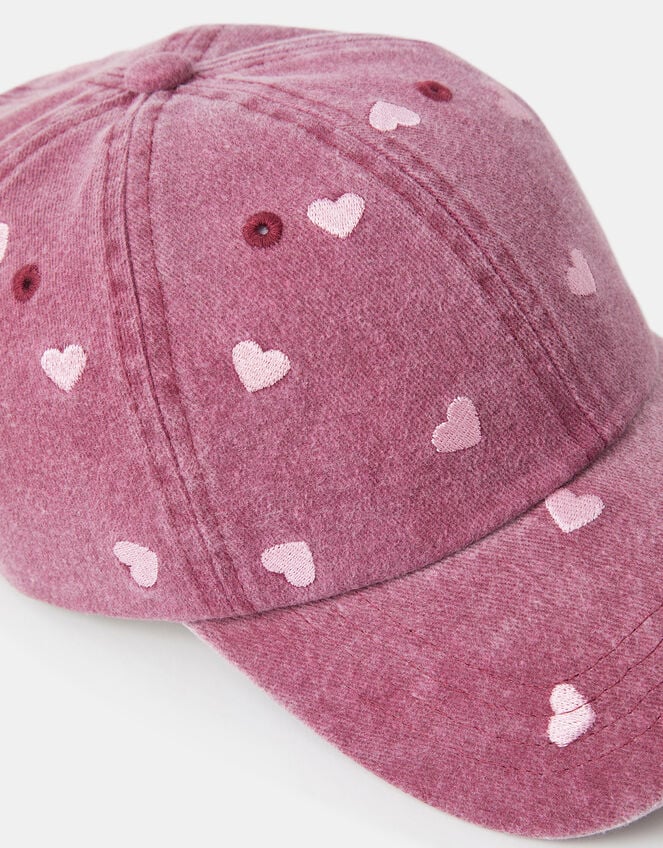 Heart Embroidered Baseball Cap, , large