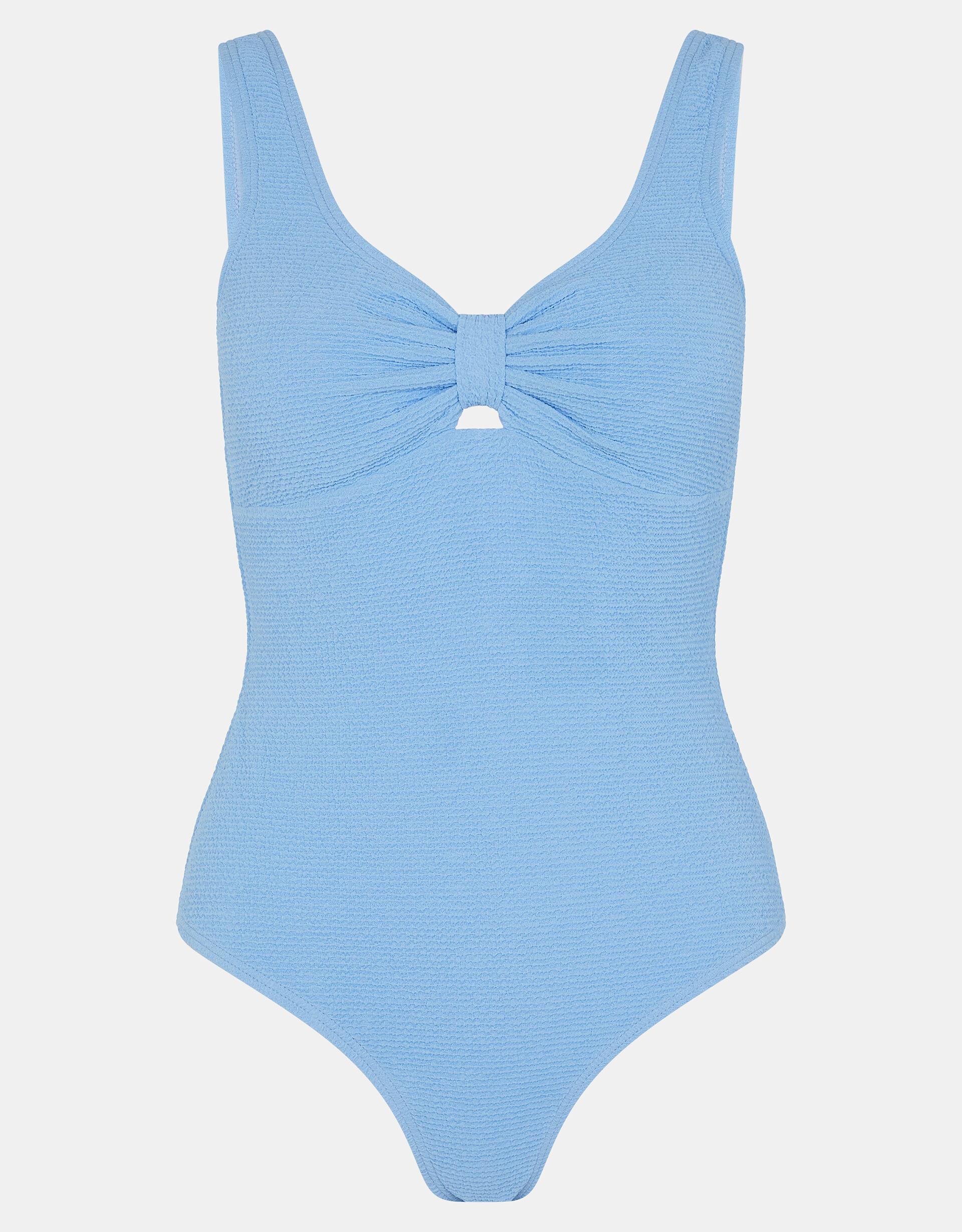 Seersucker Knot Swimsuit, Blue (BLUE), large