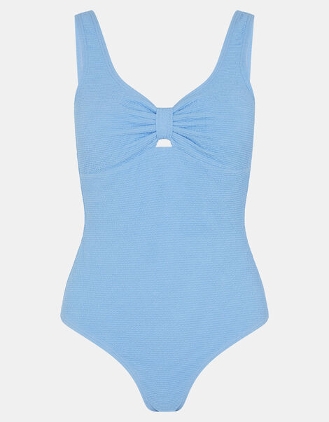 Seersucker Knot Swimsuit, Blue (BLUE), large